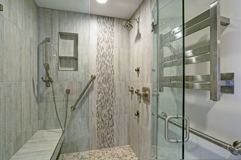 Contemporary Shower with Niches